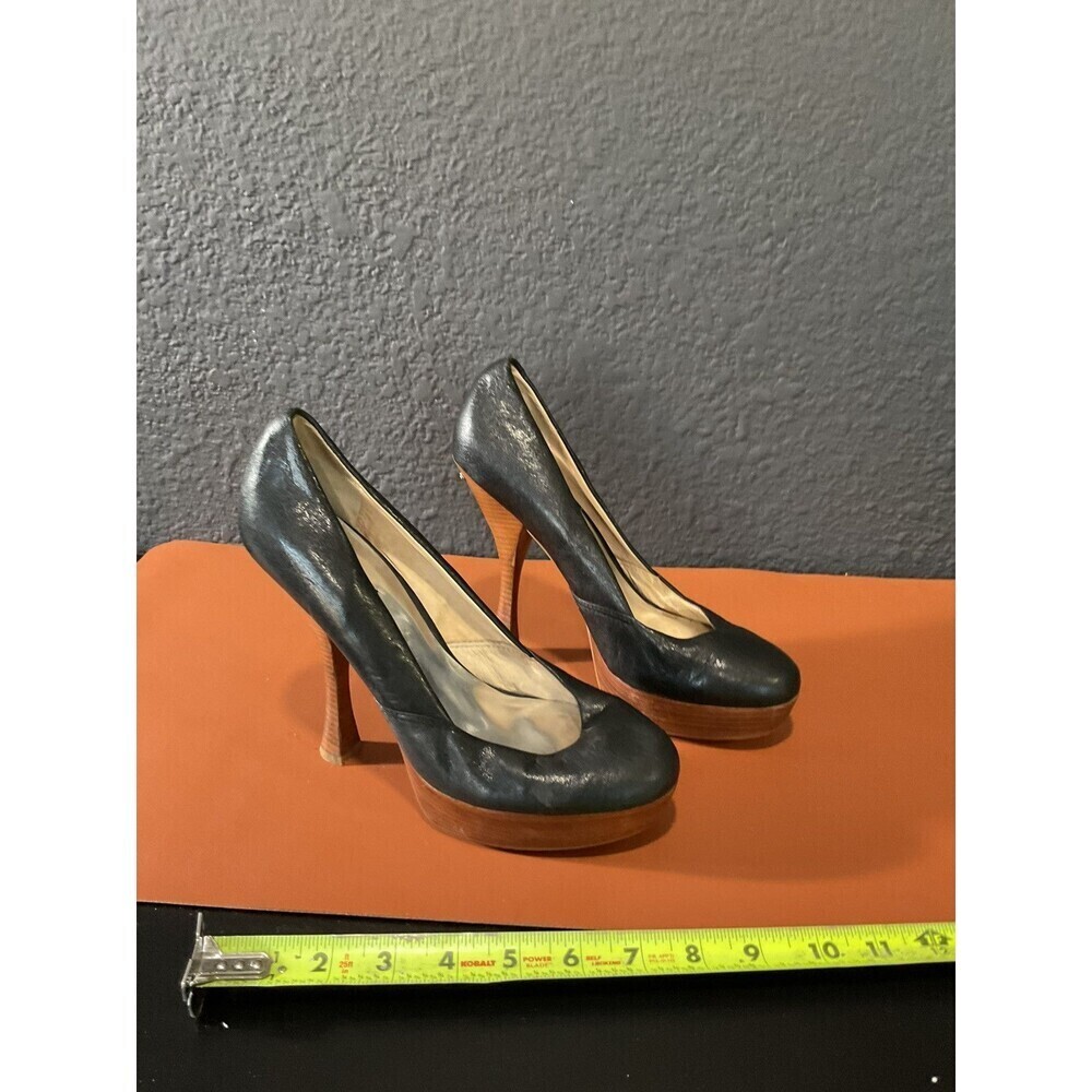 Michael Kors Belinda Women's Black Leather Pump Heel Shoes Size 9M